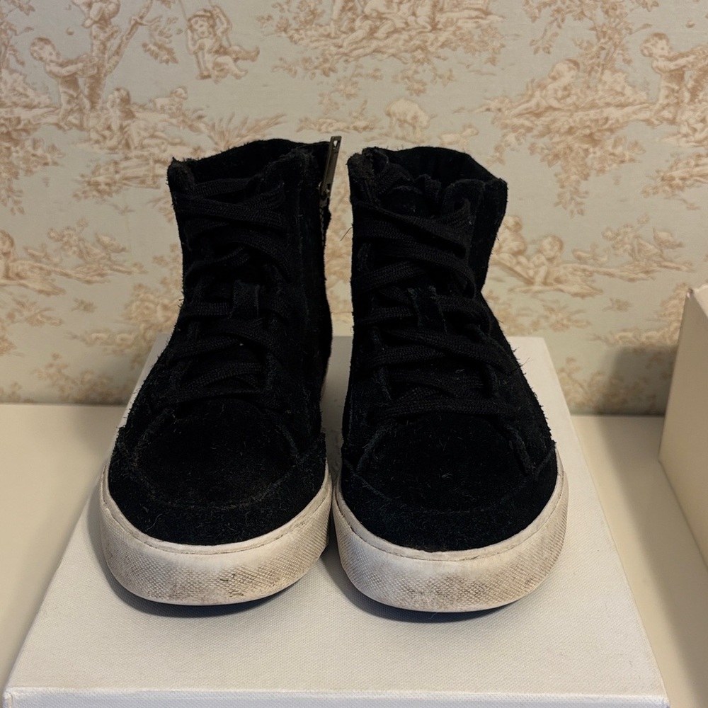 Burberry boys suede side zip high top sneaker